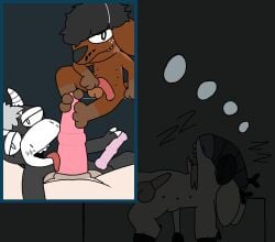 3_fingers 3_toes 6_nipples absurd_res animal_genitalia animal_penis anthro balls belly big_balls big_penis black_body body_worship bovid breton_epagneul brown_body brown_fur caleb_(normal_guys) canid canine canine_genitalia canine_penis canis caprine closed_eyes domestic_dog domestic_goat dream equine_genitalia equine_penis erection eyelashes feet fellatio fingers first_person_view floppy_ears foot_fetish foot_play footjob footjob_pov forked_horns forked_tongue fur genital_worship genitals goat group hair half_chub hand_on_penis hi_res horn huge_cock hyper hyper_genitalia hyper_penis licking looking_at_viewer male male/male mammal marco_(normal_guys) medial_ringed_tapering_penis messy_hair multi_nipple multicolored_body multicolored_fur nick_(normal_guys) nipples normal_guys open_mouth oral penile penis penis_lick penis_worship pov_blowjob pygmy_goat seductive sex sheath short_stack sleeping slightly_chubby smile smiling_at_viewer tan_body toes tongue trio two-footed_footjob unknown_species white_body white_fur zedogica