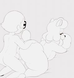 1boy 1girl alpaca animal_crossing animated anus ass big_ass black_and_white chibi erect_penis erection furry furry_female glasses human_on_anthro large_penis looking_back monochrome penetration penis pounding reese_(animal_crossing) sex sketch straight taken_from_behind thick_thighs unfinished usnarbit vaginal vaginal_penetration vaginal_sex