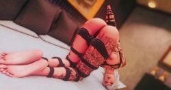 1girls female ffxiv final_fantasy final_fantasy_xiv highlander hyur needy ready_to_fuck rope rope_bondage short_hair tattoo tattoos tomboy white_hair