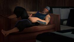 1male 3d arm_hair bare_shoulders barefoot beating_off blush body_hair boner clothed_masturbation erect_penis erection gay hairy_arms hairy_legs hard_on headband human human_only indoor_masturbation jacking_off jerking jerking_off jerkingoff leg_hair lying_on_sofa male male_focus male_masturbation male_only masturbating masturbating_on_sofa masturbation medic_(team_fortress_2) neminder no_glasses one_handed_masturbation open_pants penile_masturbation penis penis_out penis_through_fly sfm sleeveless sleeveless_shirt sofa source_filmmaker spread_legs stiffy stroking stroking_cock stroking_penis tank_top tattooed_arm team_fortress_2 wanking