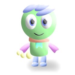 blue_eyes blue_hair blue_legs boomerang_(tv_network) green_body hi_res kevin purple_armwear red_collar unknown_species yellow_tail