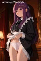 ai_generated anime beautiful beauty blush blush breasts cute embarassed_nude_female embarrassed embarrassed_female embarrassed_nude_male eyes female fern_(sousou_no_frieren) flat_belly frieren_beyond_journey's_end girl girly high_quality high_resolution highres human innocent legs long_hair looking looking_at_viewer love maellepetite maid maid_apron maid_headdress maid_outfit maid_uniform medium_breasts naked nsfw nude nude_female nudity oil oiled oiled_body oiled_skin petite petite_body petite_female pose shiny_skin shy skinny skirt_lift skirt_pull skirt_up slim slim_waist small_breasts sousou_no_frieren teenage_girl uncensored young