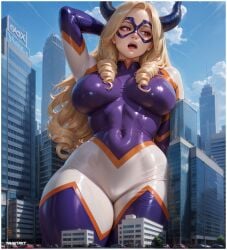 1girls adoptable ai ai_assisted ai_generated big_breasts blonde_hair boku_no_hero_academia cleavage costume deviantart deviantart_link deviantart_url deviantart_username domino_mask ecchi female giant giant_breasts giantess hero hero_outfit_(mha) heroine high_quality high_resolution highres large_breasts mount_lady my_hero_academia oppai voluptuous voluptuous_female yametastudio