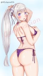 1girls adult adult_female ass ass_cleavage back back-tie_bikini back-tie_swimwear bare_arms bare_ass bare_back bare_butt bare_chest bare_hands bare_hips bare_legs bare_shoulders bare_skin bare_thighs big_breasts bikini bikini_bottom bikini_only bikini_top blush blush_face blushing_at_viewer blushing_female breasts bubble_ass bubble_butt busty busty_female busty_girl butt_crack curvaceous curvaceous_body curvaceous_female curvaceous_figure curvaceous_hips curvaceous_thighs curvy curvy_ass curvy_body curvy_female curvy_figure curvy_hips curvy_thighs eclypse elbows emilia_(re:zero) exposed_arms exposed_ass exposed_back exposed_butt exposed_chest exposed_hips exposed_legs exposed_shoulders exposed_skin exposed_thighs eyebrows_visible_through_hair female female_focus female_only fingernails fingers halterneck hand_behind_head high_resolution highres hourglass_figure large_breasts lean_figure lips long_hair looking_at_viewer looking_back looking_back_at_viewer mature mature_female narrow_waist open_mouth parted_lips plump_breasts ponytail purple_eyes purple_eyes_female re:zero_kara_hajimeru_isekai_seikatsu shoulders side-tie_bikini side_ponytail sideboob simple_background slender_body slender_waist slim_waist solo standing string_bikini swimsuit swimwear thick_thighs thighs tongue upper_body white_background white_eyebrows white_hair white_hair_female wide_hips