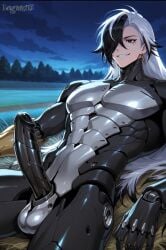 1girls ai_generated big_penis boothill_(honkai:_star_rail) cowboy cyborg erect_penis female honkai:_star_rail honkai_(series) humanoid_penis long_hair male male_focus mihoyo penis penis_out solo solo_male