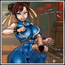 angry angry_expression angry_face anon anonymous_male ass average_penis ballbusting balls big_ass big_balls big_breasts bodysuit breasts cfnm chinese_female chun-li clothed_female_nude_male cock_and_balls_torture dialogue docecarol female female_domination femdom floating_penis foreigner foreskin kick_in_the_balls kicking_balls knee_in_balls looking_at_viewer male nipple_bulge offended penis point_of_view pov street_fighter surprised sweat sweating tamakeri testicles testicular_assault testicular_rupture tight_foreskin uncircumcised viewer_insert viewer_perspective viewer_pov