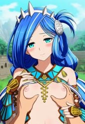 1boy 1boy1girl 1girls 2d ai_assisted ai_generated anime anime_style areolae aroused bare_breasts blue_eyes blue_hair blush breast_grab breast_play breast_press breast_squish breasts breasts_exposed breasts_focus breasts_out breasts_out_of_clothes clouds dana_(ys) dana_iclucia day execro female fondling fondling_breast forest grabbing groping groping_breasts headwear hi_res highres long_hair male male_pov naked_breasts nipples novelai open_clothes open_shirt outdoors pink_nipples pleasured pov request requested ruins sky small_breasts soft_breasts twintails uncensored upper_body ys ys_viii_lacrimosa_of_dana