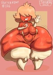 1girls cartoon_network female gem_(species) humanoid hyper_hips orange-skinned_female orange_body orange_skin padparadscha_(steven_universe) sling_bikini slingshot_swimsuit steven_universe tool01k wide_hips