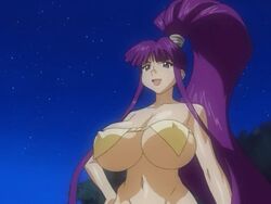 1girls 4:3 animated animated_gif bangs bare_shoulders big_breasts big_hair bikini bikini_top blue_eyes boing bottomless bouncing_breasts breasts breasts_bigger_than_head cleavage clothing collarbone curvy eiken erect_nipples erect_nipples_under_clothes female female_focus female_only gigantic_breasts hand_on_hip high_ponytail hips huge_breasts human kirika_misono large_breasts long_breasts long_hair long_ponytail matching_hair/eyes micro_bikini navel navel_line night nipple_bulge nipples nipples_visible_through_clothing open_mouth outdoors outside ponytail purple_hair revealing_clothes screencap screenshot shiny_skin skimpy smile solo solo_female talking tied_hair tongue tree unaligned_breasts underboob very_long_hair voluptuous wide_hips