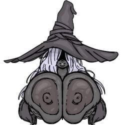big_breasts breasts dark_skin doopie elden_ring elden_ring_nightreign eyes_covered female fromsoftware holding_breast huge_breasts nightfarer recluse_(nightreign) tagme white_hair witch_hat