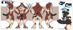 anthro anthro_only balls big_penis canine furry knot looking_at_viewer male mammal model_sheet musclegut muscular nipples no_humans nude penis pubes solo standing were werethrope werewolf