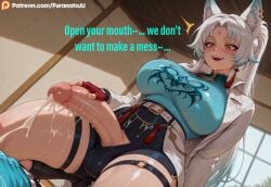 ai_generated cum cum_on_body cum_on_breasts cum_on_face cumshot feixiao_(honkai:_star_rail) fox fox_ears fox_girl honkai:_star_rail honkai_(series) submissive_pov