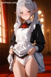 ai_generated anime beautiful beauty blush blush breasts cute embarassed_nude_female embarrassed embarrassed_female embarrassed_nude_male eyes female flat_belly frieren frieren_beyond_journey's_end girl girly high_quality high_resolution highres human innocent legs long_hair looking looking_at_viewer love maellepetite maid maid_apron maid_headdress maid_outfit maid_uniform medium_breasts naked nsfw nude nude_female nudity oil oiled oiled_body oiled_skin petite petite_body petite_female pose shiny_skin shy skinny skirt_lift skirt_pull skirt_up slim slim_waist small_breasts sousou_no_frieren teenage_girl uncensored young
