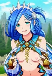 1girls 2d ai_assisted ai_generated anime anime_style areolae bare_breasts blue_eyes blue_hair breasts breasts_exposed breasts_focus breasts_out breasts_out_of_clothes clouds dana_(ys) dana_iclucia day execro female flashing_breasts forest headwear hi_res highres long_hair male_pov naked_breasts nipples no_bra novelai open_clothes outdoors pink_nipples pov presenting_breasts request requested revealing_breasts ruins sky small_breasts soft_breasts solo solo_female solo_focus standing twintails uncensored upper_body ys ys_viii_lacrimosa_of_dana