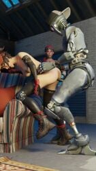 3d 3d_(artwork) alternate_version_available angry angry_expression angry_face arm_warmers armwear ass big_ass big_breasts breast_out breasts brown_hair brown_hair_female caught_in_the_act choker clenched_teeth clip_(fortnite) closed_eyes clothed clothed_female clothing completely_nude completely_nude_female female female_focus female_only fortnite fortnite:_save_the_world gloves mostly_clothed mostly_clothed_female nude nude_female open_mouth open_mouth overalls overalls_down overalls_only ponytail red_hair red_hair red_hair_female redhead_female revolt_(fortnite) robot robot_boy robot_humanoid robot_penis short_hair tattoo tattoos teeth_clenched the_machinist_(fortnite) thigh_highs thighhighs thwipperfapper vaginal_penetration watch watching watching_sex welding_mask