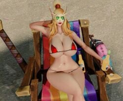 1girls 3d beach big_breasts bikini blizzard_entertainment blonde_hair blood_elf female female_only huge_breasts light-skinned_female light_skin micro_bikini pinup solo thick_thighs valeera_sanguinar voluptuous voluptuous_female warcraft wide_hips world_of_warcraft zeratul101286
