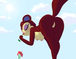 animal_crossing ass bent_over big_breasts bit-small breasts clothing female fur furry furry_only mammal naked nintendo nipples nude pecan_(animal_crossing) pussy rodent squirrel tail thick_thighs wide_hips