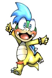 1boy balls doneru full_body koopa koopaling larry_koopa male male_only mario_(series) nintendo open_mouth penis scalie simple_background solo standing video_games white_background