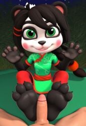 activision ai_generated crash_(series) crash_team_racing_(series) crash_team_racing_nitro-fueled feet female foot_fetish foot_play footjob happy male pawjob paws pov uncensored yaya_panda