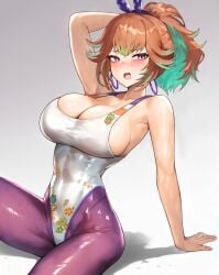 1girls abs athletic athletic_female female hololive huge_breasts red_hair redhead redhead_female sweat tagme takanashi_kiara vtuber