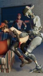 3d 3d_(artwork) alternate_version_available angry angry_expression angry_face arm_warmers armwear ass big_ass big_breasts breast_out breasts brown_hair brown_hair_female caught_in_the_act choker clenched_teeth clip_(fortnite) closed_eyes clothed clothed_female clothing completely_nude completely_nude_female different_angle female female_focus female_only fortnite fortnite:_save_the_world gloves mostly_clothed mostly_clothed_female nude nude_female open_mouth open_mouth overalls overalls_down overalls_only ponytail red_hair red_hair red_hair_female redhead_female revolt_(fortnite) robot robot_boy robot_humanoid robot_penis short_hair tattoo tattoos teeth_clenched the_machinist_(fortnite) thigh_highs thighhighs thwipperfapper vaginal_penetration watch watching watching_sex welding_mask