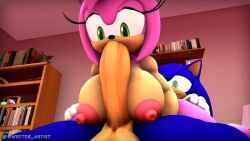 1boy 1girls 3d amy_rose animated animation ass ass_grab balls bedroom big_areola big_breasts big_nipples big_penis blowjob breasts deepthroat fellatio female loop male nipples paizufella paizuri penis sega shorter_than_30_seconds silescobaltacorn sonic_(series) sonic_the_hedgehog sound sound_edit tagme video wector
