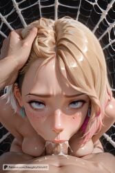 ai_generated blonde_hair gwen_stacy marvel marvel_comics medium_breasts naughtygirlsai short_hair skinny