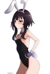 1girls bare_armpits bare_arms bare_ass bare_back bare_butt bare_chest bare_hands bare_hips bare_legs bare_shoulders bare_skin bare_thighs black_bunnygirl_costume black_bunnysuit blush blush_face blushing_at_viewer blushing_female blushing_lines bowtie breasts brown_eyebrows brown_hair brown_hair_female bunny_ears bunny_tail bunnygirl bunnygirl_outfit collar collarbone embarrassed embarrassed_expression embarrassed_female exposed_armpits exposed_arms exposed_ass exposed_back exposed_butt exposed_chest exposed_hips exposed_legs exposed_shoulders exposed_skin exposed_thighs female female_focus female_only fingers flat_belly flat_breasts flat_chest flat_chested hairband high_resolution highres kono_subarashii_sekai_ni_shukufuku_wo! lean_figure lips long_hair looking_at_viewer megumin narrow_waist petite petite_body petite_breasts petite_female petite_girl petite_tits red_bowtie red_eyes red_eyes_female scarlet_eyes shame shoulders simple_background skinny skinny_female skinny_girl skinny_waist slender_body slender_waist slim_waist small_breasts smooth_chest solo standing thighs tsunkyun upper_body white_background white_bunny_ears white_collar white_hairband white_wrist_cuffs wrist_cuffs