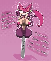after_transformation blue_eyes cat_ears cat_tail catgirl chabble jessie_(pokemon) large_insertion large_insertion marker object_insertion onahole onahole_transformation pokemon post_transformation purple_fur purrloin sharpie_(marker) tail translucent