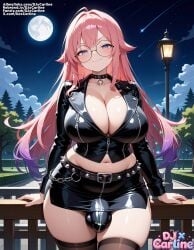 1futa ai_generated balls big_ass big_penis big_testicles djxcarline fat fat_ass futanari intersex outdoors penis punk punk_girl stockings