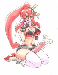 1futa condom futanari intersex kikuta red_hair solo_futa tagme tengen_toppa_gurren_lagann thighhighs yellow_eyes yoko_littner