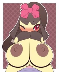 abstract_background accessory animated anthro areola big_breasts blush bounce bouncing bouncing_breasts bow_accessory bow_only bow_ribbon breasts chibi cleavage clothed clothing covering covering_mouth covering_own_mouth covering_self cowgirl_position don't_attack_me_mawile duo female first_person_view from_front_position generation_3_pokemon genitals hair_accessory hair_ribbon hairbow heart heart_symbol hi_res huge_boobs huge_breasts humanoid lap_sex looking_away male male/female mawile mostly_nude nintendo nipples on_bottom on_top one_eye_closed partially_clothed penetration plump_labia pokemon pokemon_(species) pouting pov pov_cowgirl pov_cowgirl_position pov_male pov_male_view pov_sex pussy pussy_penetration r-mk red_eyes ribbons sex short_playtime short_stack shorter_than_30_seconds shortstack shortstack_female simple_background sound vaginal_penetration video vulva wide_hips
