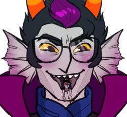 2boys alien alien_humanoid black_hair black_hair_male clothed clothed_male colored_skin eridan_ampora fins gay grey_skin grey_skin homestuck homestuck_troll horn horns humanoid humanoid_alien male male_focus male_only mobiusdouble short_hair short_hair_male sollux_captor troll vore yaoi