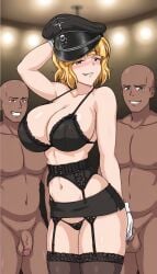 ai_generated aryan_(species) aryana_schütze big_breasts big_penis black_lingerie captured cheater cheating dark-skinned_male forced interracial married_woman mother nazi race_mix raceplay rapist_male russianslut1 sexy whore