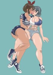 bible_black big_ass big_breasts big_butt blush chuckshentai color converse female female_only fingering fit_female fully_clothed grinding_on_leg grinding_through_clothes humping_leg josie_rizal kissing minase_yukiko sneakers tekken thick_ass thick_thighs tongue_kiss tongue_out yuri