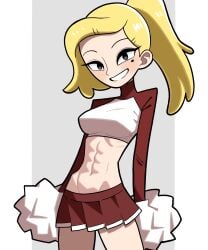 2d 2d_(artwork) 2d_artwork abs amphibia ass athletic athletic_female blonde_female blonde_hair blonde_hair_female breasts cheerleader female female_only fully_clothed hair looking_at_viewer miniskirt muscular muscular_female n___k___m revealing_clothes sasha_waybright skirt solo tagme