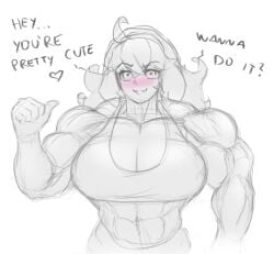 1girls abs alternate_muscle_size female female_only hex_maniac huge_breasts muscular muscular_female pokemon sketch solo zeph505