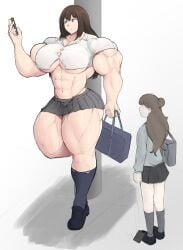 abs alternate_muscle_size huge_breasts idolmaster muscular_female shibuya_rin underboob zeph505