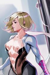 comic cum_on_breasts cum_on_mouth gwen_stacy ia marvel marvel_comics spider-gwen