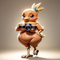 ai_generated big_ass big_breasts camera extnctionist pokemon pokemon_(species) pony_diffusion_xl torchic