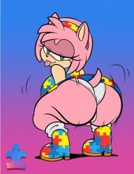 amy_rose anthro anthro_only artist_request ass autism autistic childhood_corruption childhood_crush childhood_ruined colourful corrupted_childhood fat_ass furry furry_only no_humans nostalgic panties puzzle_piece sonic_(series) twerking white_panties