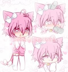 blowjob blushing cat_ears gacha gacha_club gacha_heat gacha_life heart heart-shaped_pupils meow_shady2 pink_background pink_hair ribbon skirt socks
collar