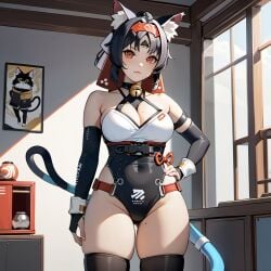 ai_generated extnctionist nekomata nekomiya_mana stockings thick_thighs thigh_gap thighs zenless_zone_zero