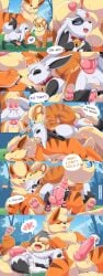 anal anal_sex arcanine balls blush closed_eyes comic cute_fangs delta_(mating_season) eevee face_fucking fangs fellatio femboy femboy_on_male feral feral_on_feral feral_penetrated feral_penetrating feral_penetrating_feral fur genitals group group_sex growlithe gunther_(mating_season) knot male male/male male_penetrated male_penetrating male_penetrating_male nikkibunn nintendo oral oral_penetration penetration penile penis pokemon pokemon_(species) sex size_difference sky small_dom_big_sub teeth threesome video_games