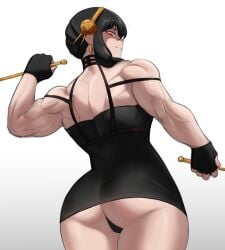 alternate_muscle_size back_muscles muscular_female spy_x_family yor_briar zeph505