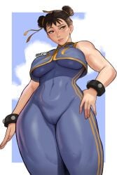 asian_female athletic_female big_breasts bodysuit cameltoe chun-li fat_breasts female flat_belly gud0c large_breasts mature_female milf muscular_female pov street_fighter street_fighter_alpha tagme