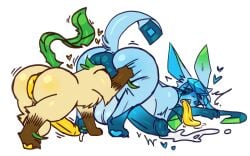 ahe_gao ahegao ahegao_face anal_insertion ass_grab cum eeveelution feral gay glaceon head_in_anus head_in_ass head_in_butt head_insertion huge_ass leafeon lime09 long_tongue male male/male male_only non-human pokemon precum rimming tongue_out yaoi