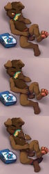 anthro balls bulge canine clothing male male_only mammal masturbation penile_masturbation penis underwear underwear_around_one_leg underwear_sniffing unrealplace whisky_(character)