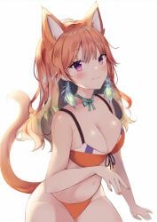 bikini cat_ears cat_tail catgirl female female_only one_female