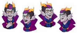 2boys alien alien_humanoid black_hair black_hair_male color colored_skin eridan_ampora fins gay glasses grey_skin grey_skin headgear headwear homestuck homestuck_troll horn horns humanoid humanoid_alien male male_focus male_only mobiusdouble short_hair short_hair_male sollux_captor troll vore yaoi